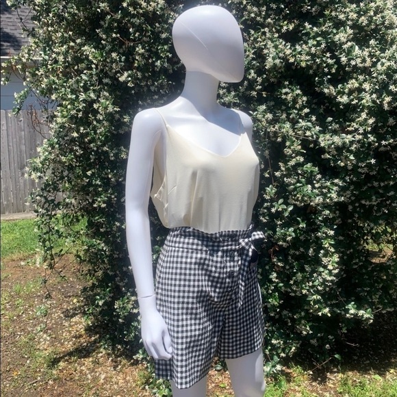 💋NWT Rag & Bone Retro Paper Bag Waist Tailored Gingham Shorts - Picture 6 of 15